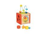 Goki Wooden Activity Cube Beatbox and Motor Skills Spiral