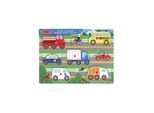 Melissa & Doug Wooden Peg Puzzle Vehicles