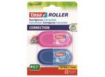 tesa Correction Tape Mini Roller ecoLogo 2x 6m x 5mm Blue + Pink