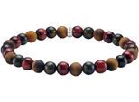 Armband THOMAS SABO "Talisman-Armband mit Beads" Gr. 21, silber (silberfarben, blau, rot, braun, blau, rot, braun), Armbänder, Damen, 21, Silber 925 (recycelt), Armband, mit Tigerauge