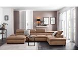 Wohnlandschaft HOME AFFAIRE "Alberto U-Form", braun, B:350cm H:73cm T:228cm, 100% Polyester;Microfaser in Antiklederoptik (100% Polyester);Luxus-Microfaser Vintageoptik (100% Polyester);Luxus-Microfaser weich (90%Polyester 10%Polyamid), Sofas, Wohnlandschaft, mit Kopfteilverstellung, wahlweise mit Bettfunktion