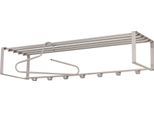 Garderobenleiste SPINDER DESIGN "REX", grau (silky taupe), B:100cm H:19cm T:29cm, Stahl, Garderobenhalter, Wandgarderobe aus Stahl mit Hutablage und 5 bzw. 7 Haken
