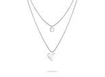 Kette mit Anhänger LIEBESKIND BERLIN "Schmuck Edelstahl Layered Love Herz", silber (edelstahlfarben), Halsketten, Damen, Edelstahl, L: 45 B: 1mm, B:1mm