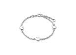 Armband AMOR "Herz", silber (silberfarben), Armbänder, Mädchen, 14cm, Silber 925 (Sterlingsilber), Armband