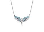 Kette mit Anhänger ENGELSRUFER "Flyangel Engel", silber (silberfarben, kristallweiß, aquablau, blau, hellblau), Halsketten, Damen, Silber 925 (Sterlingsilber), L: 44 B: 1,33mm, Made in Germany - mit Zirkonia (synth.), B:1,33mm