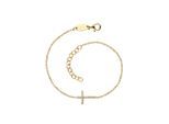 Silberarmband ENGELSRUFER "Armband Armkette Kreuz", gold (gelbgoldfarben, kristallweiß, kristallweiß), Armbänder, Damen, 20cm, Silber 925 (Sterlingsilber), Silberarmband, mit Zirkonia (synth.)
