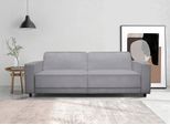 3-Sitzer DOREL HOME "ALLIE Schlafsofa 225 cm", grau (hellgrau), B:225cm H:82cm T:84cm, 100% Polyester, Sofas, Bett-Funktion (108/190cm), trendiger Cord o. pflegeleichter Velours