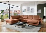Wohnlandschaft DIE PLANBAR "PN-EM15047 U-Form, ohne Kopfstützen", parkett, B:309cm H:88cm T:235cm, Sofas, Wohnlandschaft, Echtleder, wahlweise mit Bettfunktion u. Stauraum