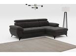 Ecksofa COTTA "Hudson L-Form", braun (mud), B:261cm H:100cm T:166cm, Sofas, mit Kopfteilverstellung, wahlweise mit Bettfunktion & Bettkasten