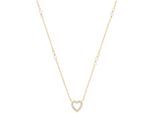 Kette mit Anhänger AMOR "Herz, Trachtenschmuck, Volksfest", pink (gelbgoldfarben, pink, weiß), Halsketten, Damen, Perlen Silber 925 (Sterlingsilber), L: 42, Perlen, Silber 925 (Sterlingsilber), mit Stein (synth.) - mit Muschelkernperle