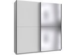 Kleiderschrank WIMEX "Mugano, B/T/H 135 oder 180/65/198cm, Made in Germany", schwarz (weiß, griffe schwarz), B:180cm H:198cm T:65cm, Holzwerkstoff, Schränke, Kleiderschrank, 2 Schwebetüren mit oder ohne Spiegel, Metallgriffe