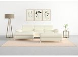 Ecksofa SIT & MORE "Cabrio L-Form, B: 295 cm, mit Sitztiefen-, Arm- & Kopfteilverstellung", weiß (altweiß), B:295cm H:87cm T:180cm, Sofas, Ecksofa, 2 Nierenkissen, Federkern, optional Bettfunktion und Stauraum