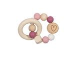Goki Wooden Gripping Ring Heart Pink
