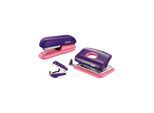 Rapid Mini Heftgerät F5 und Locher Set Violett/Apricot
