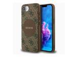 Guess Apple iPhone 16e Circle Classic Logo MagSafe Hülle Case Braun
