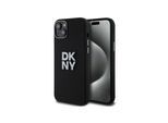 DKNY Liquid Silikon Metall Logo Case MagSafe für Apple iPhone 15 /14 /13 Schwarz