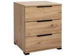 Boxxx Nachtschrank, Eiche Artisan, Kunststoff, 3 Schublade(n) Schubladen, 50x56x38 cm, Schlafzimmer, Nachttische
