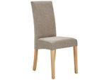 Carryhome Stuhl, Taupe, Eiche, Holz, Textil, Eiche, massiv, eckig, 42x95x57 cm, Stoffauswahl, Esszimmer, Stühle, Esszimmerstühle, Vierfußstühle