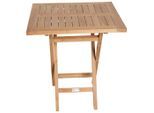 Ambia Garden Gartentisch, Teak, Holz, Teakholz, massiv, quadratisch, eckig, X-Form, 70x75x70 cm, Gartenmöbel, Gartentische, Gartentische