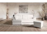 Ecksofa COTTA "Leandra L-Form", weiß (altweiß), B:250cm H:88cm T:90cm, NaturLEDER: Bitte beachten Sie, dass Lederbezüge mehr Nähte aufweisen als Stoffbezüge.;Kunstleder Softlux;NaturLEDER (echtes Rindsleder) in Sitz und Rücken.;Luxus-Microfaser (100% Polyester), Sofas, Ecksofa, wahlweise mit Bettfunktion & Bettkasten