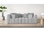 Big-Sofa S.OLIVER "COBBO 3-Sitzer Design-Sofa Bubble-Optik, Maße B/T/H: 259/126/104 cm", grau, B:259cm H:104cm T:126cm, 100% Polyester, Sofas, Big-Sofa, mit vielen Kissen, moderne Steppung und hoher Sitzkomfort