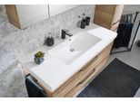 Waschtisch SAPHIR "Serie Balto Mineralmarmor-Waschtisch mit Unterschrank, 123 cm breit", braun (riviera eiche quer nachbildung, riviera eiche quer nachbildung), B:123cm H:55,6cm T:50,8cm, Waschtische, Waschtisch, Waschplatz mit 2 Schubladen, Badschrank in verschiedenen Ausführungen