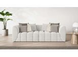 Big-Sofa S.OLIVER "COBBO 3-Sitzer Design-Sofa Bubble-Optik, Maße B/T/H: 259/126/104 cm", weiß (creme), B:259cm H:104cm T:126cm, 100% Polyester, Sofas, Big-Sofa, mit vielen Kissen, moderne Steppung und hoher Sitzkomfort