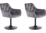 Esszimmerstuhl HELA "BIRTE", grau (grau, schwarz), B:49cm H:83cm T:62cm, Stoff, Stühle, Barhocker Esszimmerstuhl, Drehfunktion, als Einzelstuhl oder im 2er-Set