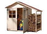Garten-Geräteschrank WEKA "Gr. 2", beige (natur), Massivholz, Gerätehäuser, BxTxH: 245x105x216 cm, mit Schleppdach