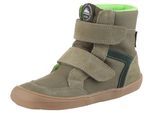 Winterstiefel NATURINO "BAREFOOT KODDAS VL", Damen, Gr. 24, grün (olivgrün), Textil, Veloursleder, Schuhe Winterstiefel, Klettstiefel mit Wollfutter, Größenschablone zum Download