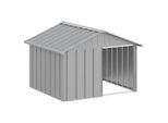 VidaXL Hundehütte Verzinkter Stahl Hundezwinger Hundekäfig grau 1,165 m, 1,03 m, 81,5 cm