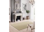 Teppich "MELLOW, Made in Belgium", beige, B:80cm H:19mm L:150cm, Polyester, PRIMAFLOR-IDEEN IN TEXTIL, Teppiche, Teppich, Uni Farben, weicher Flor, waschbar