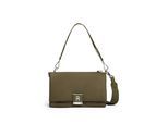 Umhängetasche TOMMY HILFIGER "TH HER MED CROSSOVER NYLON SV", Mädchen, Gr. B/H/T: 25cm x 14cm x 12cm, grün (oliv), Lederimitat, Textil, Taschen Umhängetasche, Damen Tragetasche, Abendtasche, Clutch mit edlem TH-Steckverschluss