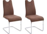 Esszimmerstuhl HOME AFFAIRE "Milano", braun (braun, silberfarben), B:43cm H:96cm T:57cm, Vintage Stoff;100% Polyester, Stühle, Esszimmerstuhl, Bezug in Microfaser oder Cord, Freischwinger, als 2er oder 4er Set erhältlich