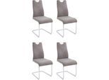 Esszimmerstuhl HOME AFFAIRE "Milano", grau (grau, silberfarben), B:43cm H:96cm T:57cm, Vintage Stoff;100% Polyester, Stühle, Esszimmerstuhl, Bezug in Microfaser oder Cord, Freischwinger, als 2er oder 4er Set erhältlich
