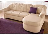 Ecksofa DOMO COLLECTION "Flores Schlafsofa, B/T/H: 233/142/86 cm, L-Form", beige (creme), B:231cm H:84cm T:142cm, Kunstleder SOFTLUX / Struktur ( 90% Polyester, 10% Polyacryl );NaturLEDER (echtes Rindsleder) in Sitz und Rücken. Korpus in passendem Kunstleder SOFTLUX bezogen;Microfaser PRIMABELLE (100% Polyester) / Struktur ( 100% Polyester ), Sofas, Ecksofa, wahlweise mit Bettfunktion, wahlweise m