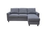 Ti'me Ecksofa, Grau, Textil, Pappel, Sperrholz, 3-Sitzer, Füllung: Taschenfederkern,Polyester, Ottomane rechts, seitenverkehrt montierbar, 198x135 cm, Wohnzimmer, Sofas & Couches, Wohnlandschaften