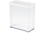 Rotho Vorratsdose , Weiß, Transparent , Kunststoff , 3,2 l , rechteckig , 10x21.4x20 cm , Reach, DIN EN ISO 14001, DIN EN ISO 9001 , lebensmittelecht, luftdichter Verschluss, Deckel mit Sichtfenster , Küchenzubehör, Vorratsbehälter, Vorratsdosen