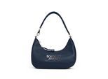 Schultertasche TOMMY JEANS "TJW BOLD SCRIPT SHOULDER BAG", Mädchen, Gr. B/H/T: 26,5cm x 20cm x 9,5cm, blau (nachtblau), Lederimitat, Taschen Schultertasche, Damen Umhängetasche, Hobobag, mit auffälligem Logo-Schmuckelement