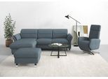 Ecksofa SIT & MORE "Grenoble L-Form mit Federkern", blau (blau, grau), B:251cm H:85cm T:161cm, Sofas, Ecksofa, wahlweise mit Bettfunktion, Bettkasten, Arm- und Kopfteilverstellung