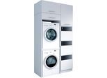 Mehrzweckschrank-Set LAUNDREEZY "Laundreezy, 4-tlg. Mehrzweckschrank-Set B/H/T 118/238/68 cm", weiß matt, B:118cm H:238cm T:68cm, Holzwerkstoff, Kastenmöbel-Sets, Breite 118 cm, Soft-Close-Funktion, höhenverstellbare Füße