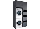 Mehrzweckschrank-Set LAUNDREEZY "Laundreezy, 4-tlg. Mehrzweckschrank-Set B/H/T 118/238/68 cm", anthrazit matt, B:118cm H:238cm T:68cm, Holzwerkstoff, Kastenmöbel-Sets, Breite 118 cm, Soft-Close-Funktion, höhenverstellbare Füße