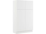 Mehrzweckschrank-Set IMPULS KÜCHEN "Warschau", weiß (weiß mit beton, optik natur), B:120cm H:206,2cm T:60cm, Holzwerkstoff, Pulverlack, Kastenmöbel-Sets, Vielfältige Varianten verfügbar; kombinierbar mit anderen Artikeln