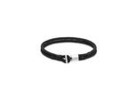 Armband KUZZOI "Textilband Knoten Haken Basic Cool 925er Silber", silber, Armbänder, Herren, 19cm, ohne Stein, Silber 925 (Sterlingsilber), Armband