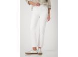 Straight-Jeans MONARI, Damen, Gr. 44, N-Gr, beige (ecru), Denim/Jeans, Obermaterial: 98% Baumwolle, 2% Elasthan, unifarben, regular fit knöchelfrei, Jeans Straight-Jeans, mit Glitzersteinchen und Destroyed-Effekten