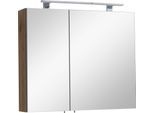 Spiegelschrank OPTIFIT "Yukon", braun (wildeiche), B:80cm H:72cm T:17,6cm, Holzwerkstoff, Schränke, Spiegelschrank