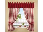 Vorhang STICKEREIEN PLAUEN "Durach" Gr. 6, rot, B:130cm H:225cm, Polyester, Gardinen