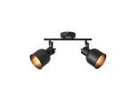 BRILLIANT Lampe, Rolet Spotrohr 2flg sand schwarz, Metall, 2x D45, E14, 18W,Tropfenlampen (nicht enthalten)