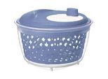 Rotho Salatschleuder , Blau , Kunststoff , rund , 25x25x16.5 cm , BPA-frei, Reach, DIN EN ISO 14001, DIN EN ISO 9001 , herausnehmbare Schälchen , Küchenzubehör, Küchenhelfer, Salatschleudern
