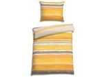 Florella Bettwäsche , Orange , Textil , Streifen , 140x220 cm , Oeko-Tex® Standard 100, Oeko-Tex® Made IN Green , bügelfrei, pflegeleicht, atmungsaktiv, hautfreundlich, schadstoffgeprüft , Heimtextilien, Bettwäsche & Leintücher, Bettwäsche